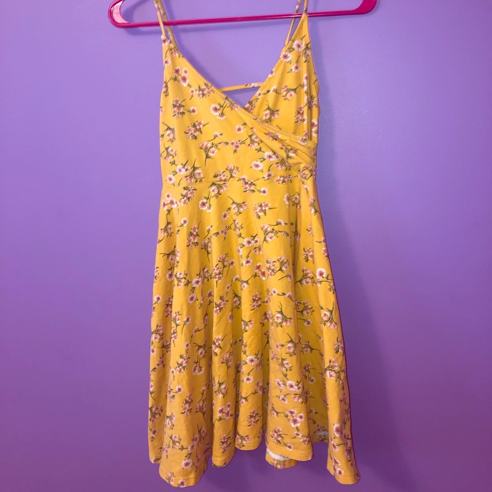 Forever 21 Yellow Floral Skater Dress
